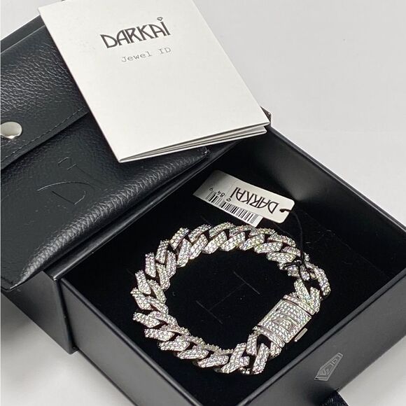 Darkai 18K White Gold-Plated & Cubic Zirconia Chain Bracelet - Picture 1 of 12